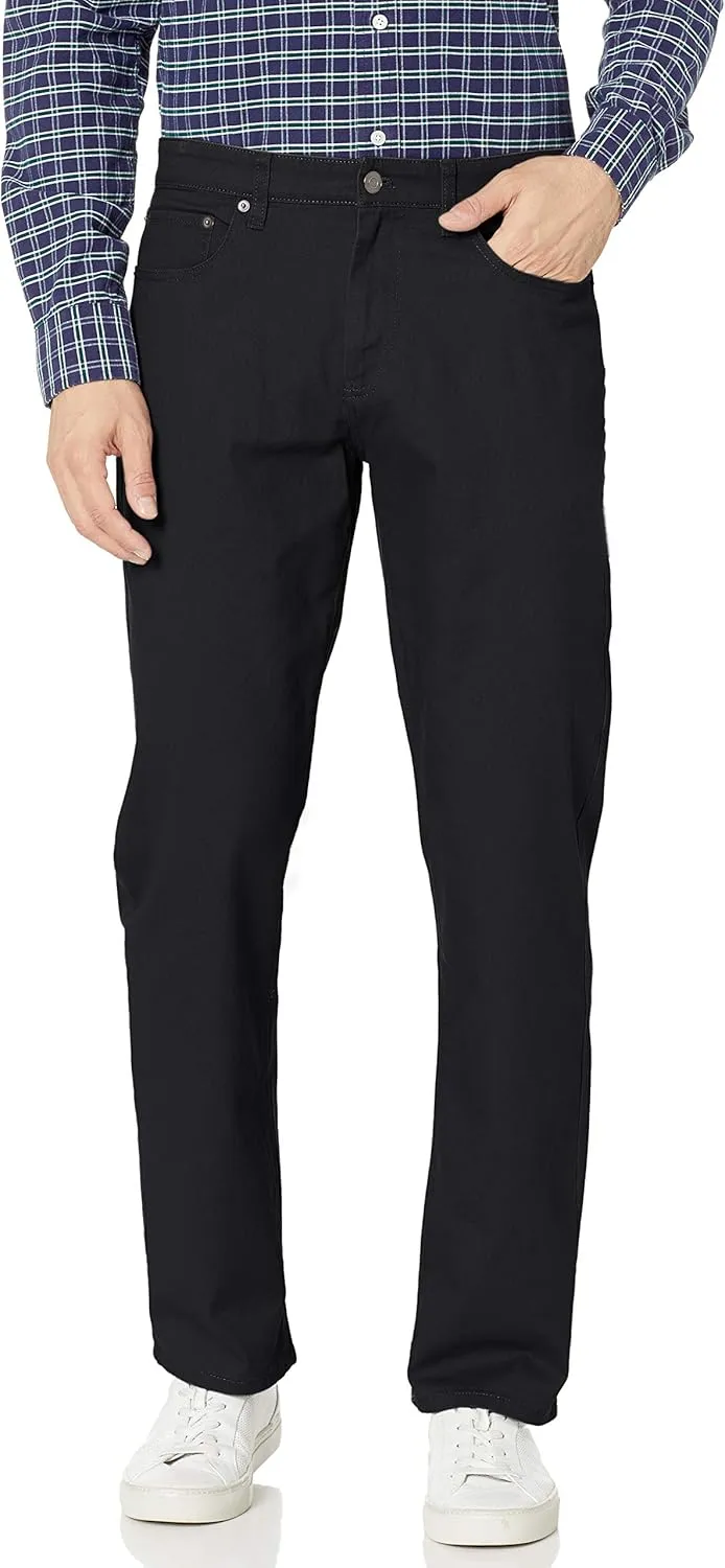 Amazon Essentials Men's Pants, Relaxed-Fit, 5-Pockets, Stretch Twill