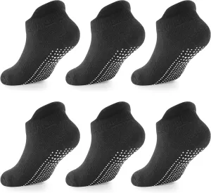 LA ACTIVE Non Slip Grip Ankle Boys and Girls Socks with Non Skid for Babies Toddlers and Kids Back to School
