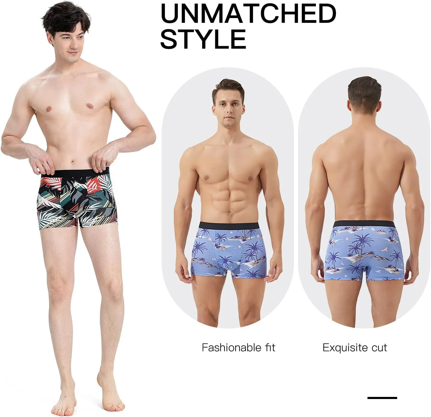Men's Underwear Boxer Briefs Bamboo Viscose Trunks Soft Comfortable Multipack