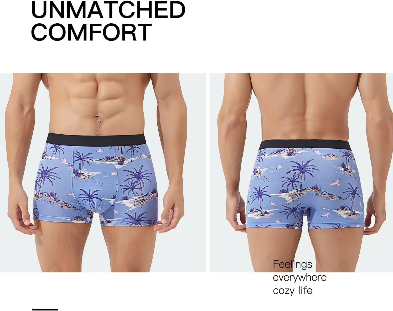 Men's Underwear Boxer Briefs Bamboo Viscose Trunks Soft Comfortable Multipack