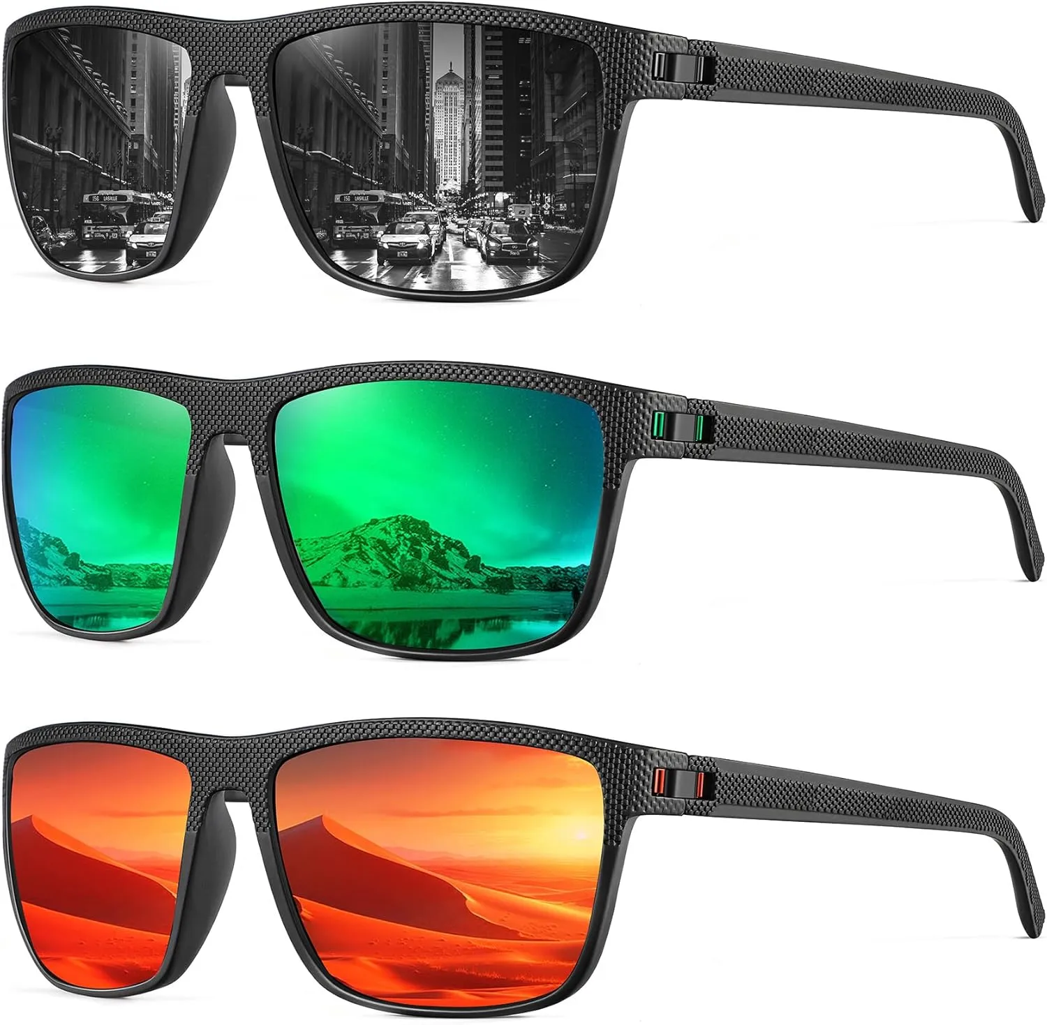 NSSIW Mens-Sunglasses Polarized Sunglasses Men : Classic Sun Glasses with UV Protection for Driving Fishing Golf 4 Packs