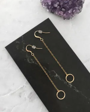 Ring Drop Earrings  - 14k Yellow Gold Fill