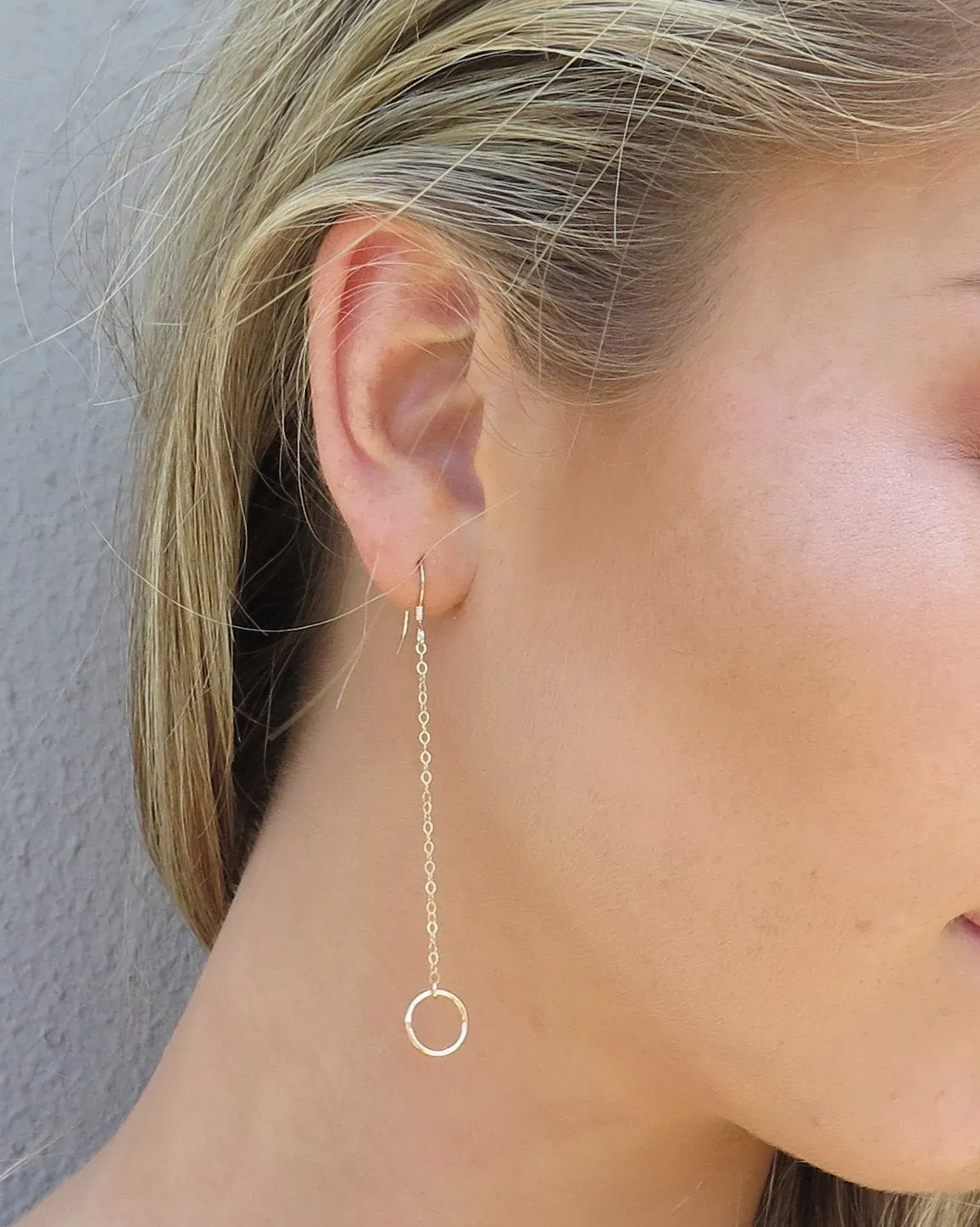 Ring Drop Earrings  - 14k Yellow Gold Fill