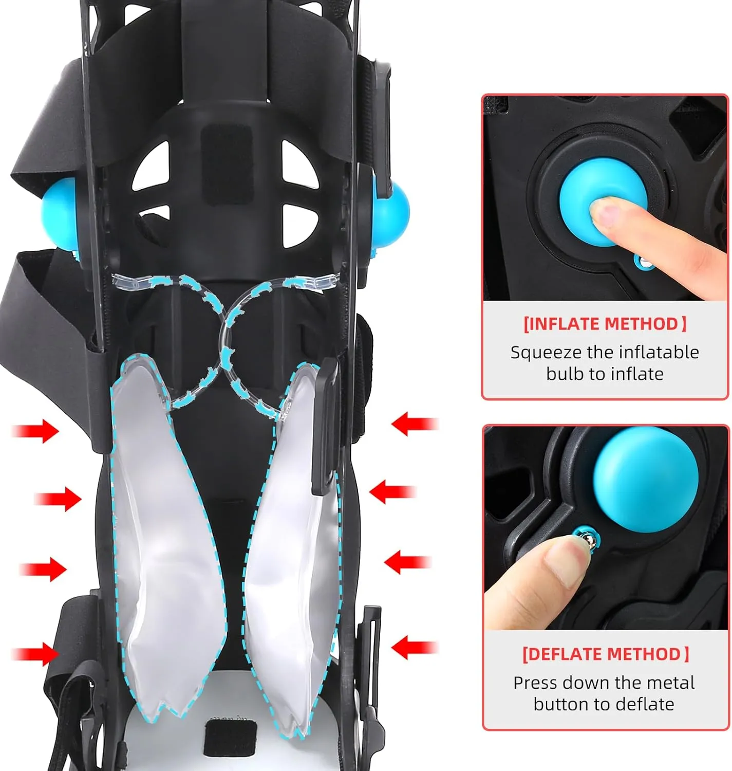 Tall Walker Fracture Boot Inflatable Walking Boot Air Cam Walker Brace Orthopaedic Boot for Sprained Ankle, Foot Pain Recovery, Calf fracture, Broken Foot, Achilles Tendonitis (S)