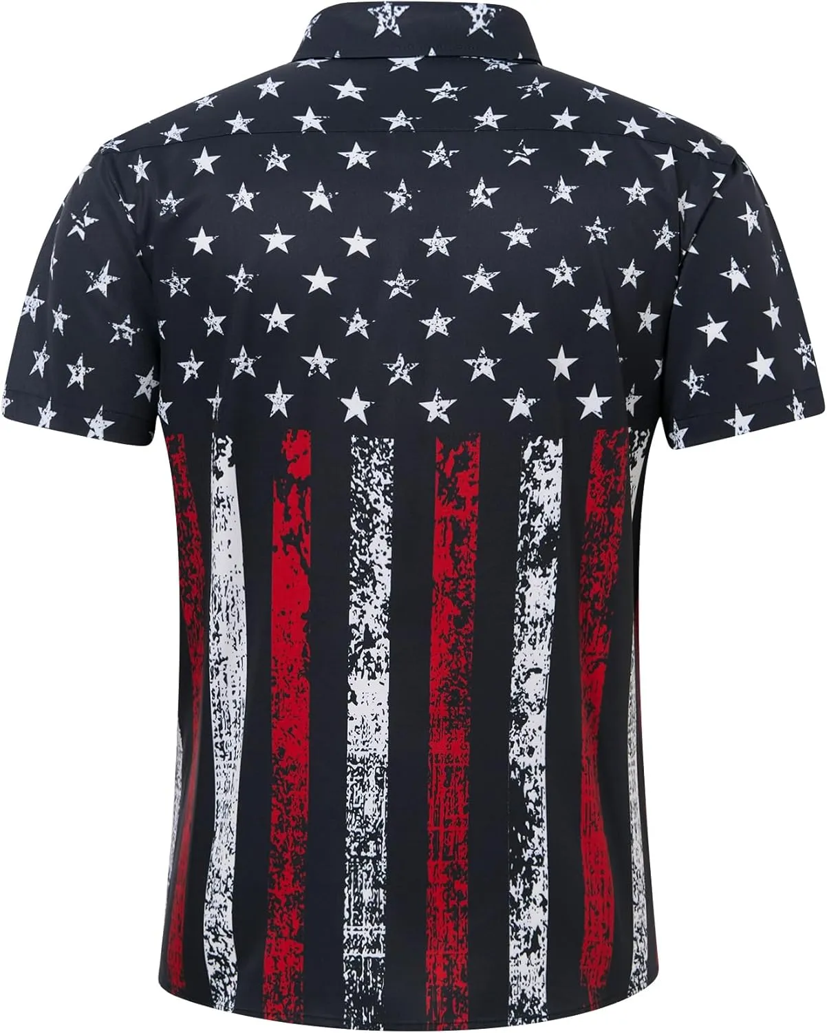 uideazone Mens 4th of July American Flag Patriotic Shirt USA Short Sleeve Button Up Independence Day Shirt M-XXL
